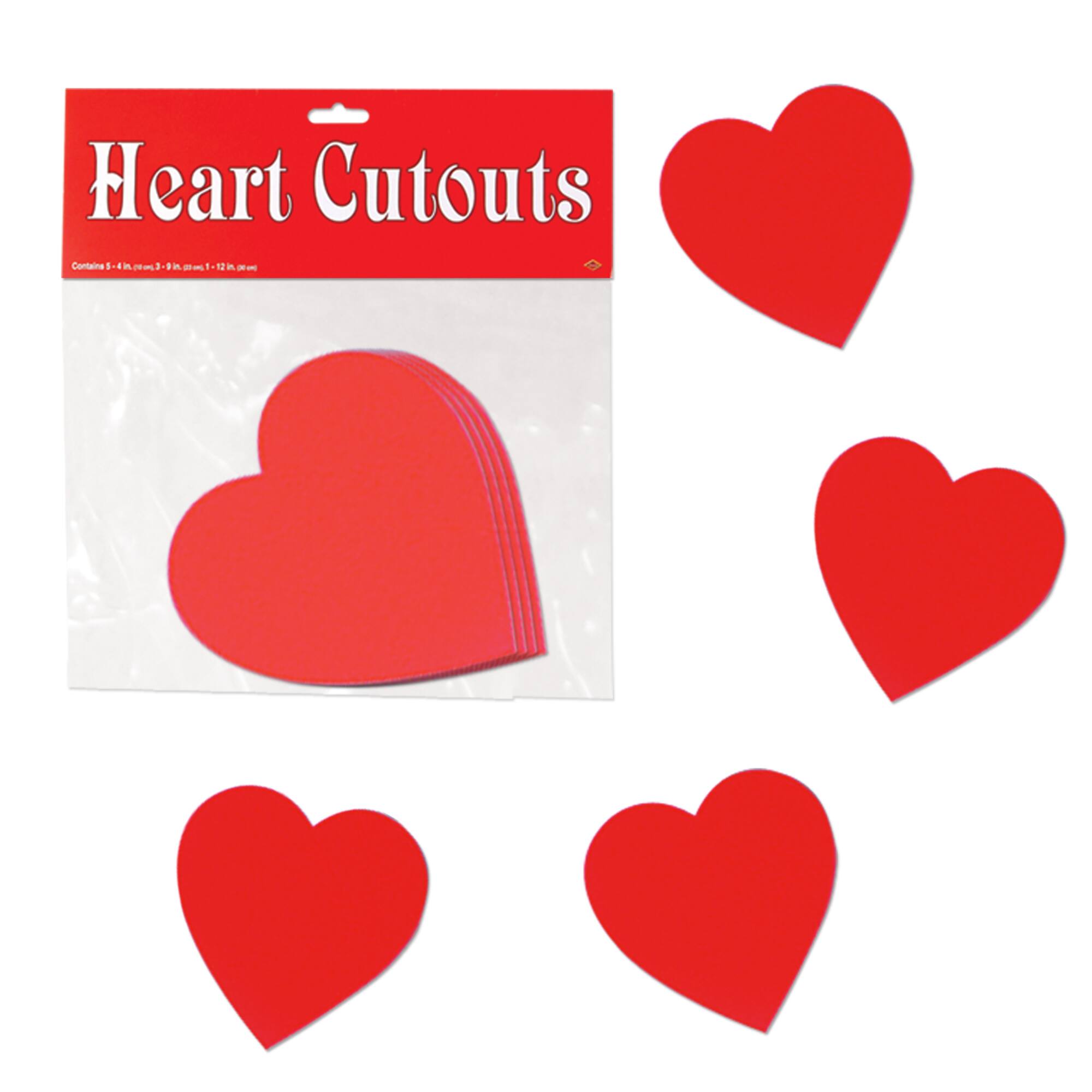 Beistle 4" Red Printed Heart Cutouts, 40ct.